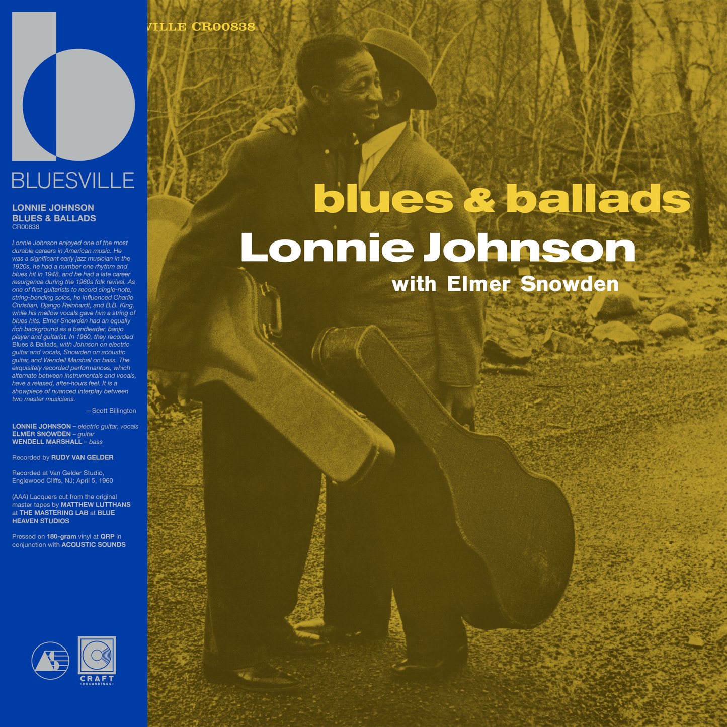 (Pre Order) Lonnie Johnson - Blues & Ballads - Bluesville Acoustic Sound Series LP *