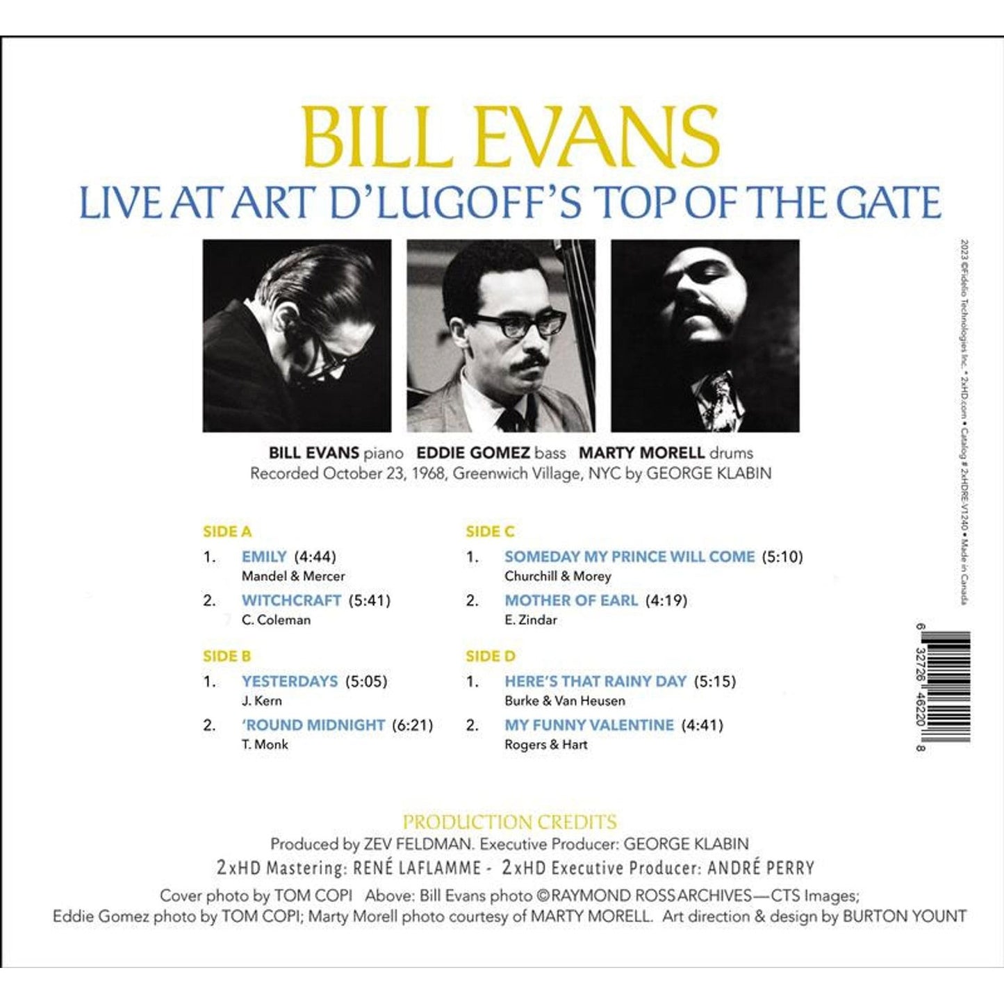 Bill Evans - Live at Art D'Lugoff's Top of The Gate Vol. 1 - 2xHD LP (With Cosmetic Damage)