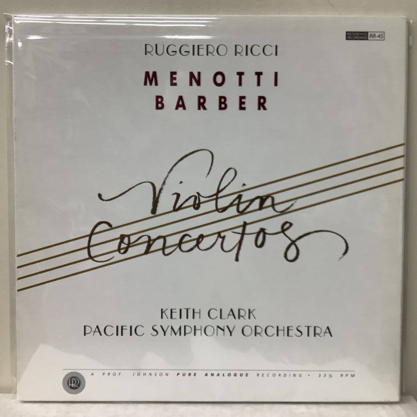 Menotti / Barber - Conciertos para violín - LP de grabaciones de referencia