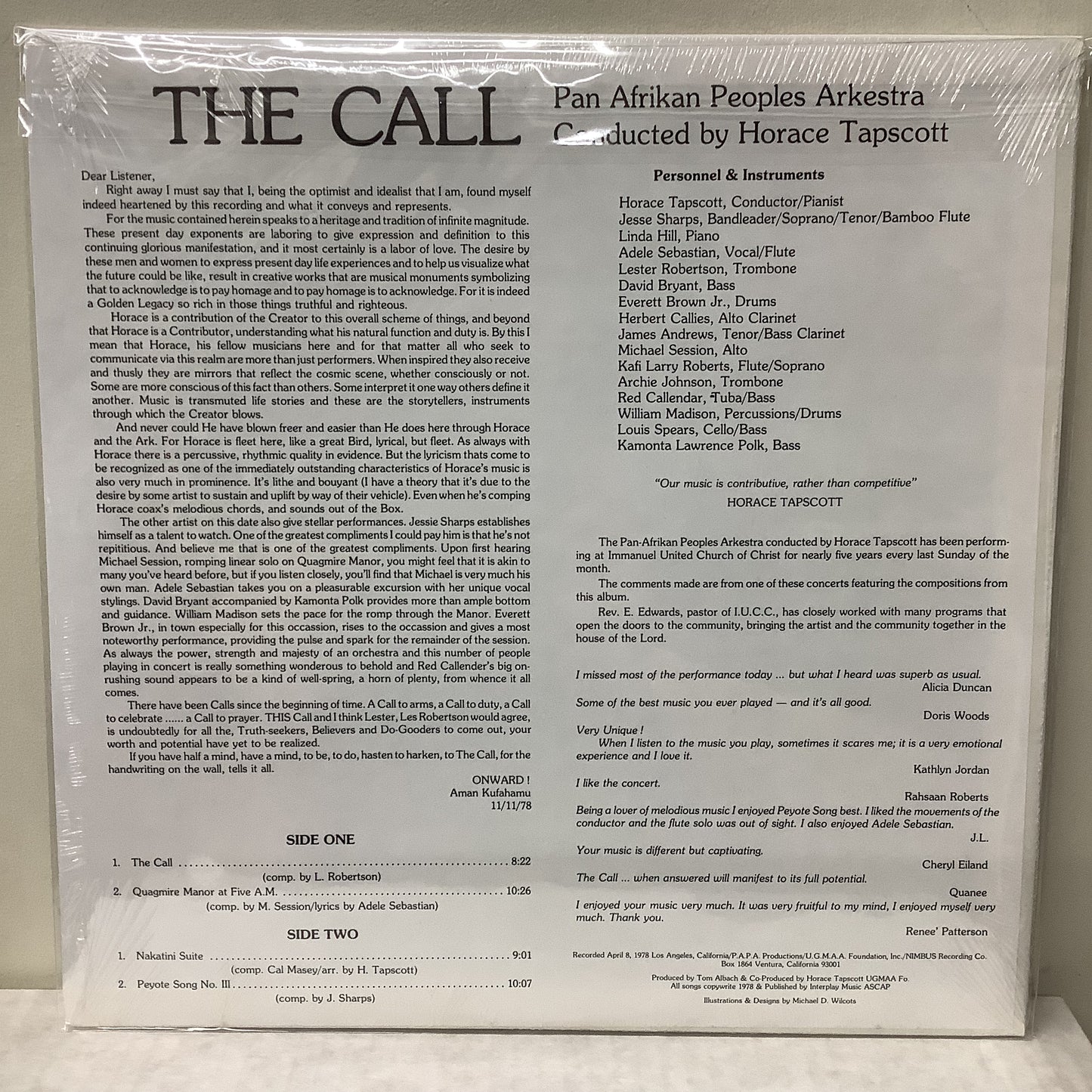 Horace Tapscott - The Call - Nimbus LP