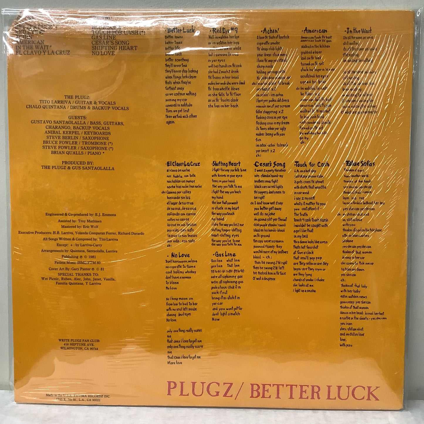 The Plugz - Better Luck - Fatima LP