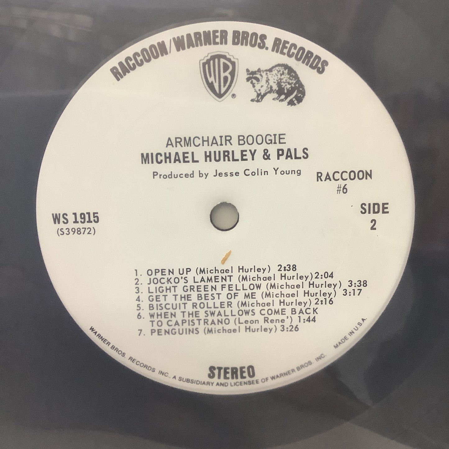 Michael Hurley - Armchair Boogie - Raccoon/Warner Bros. Promo LP