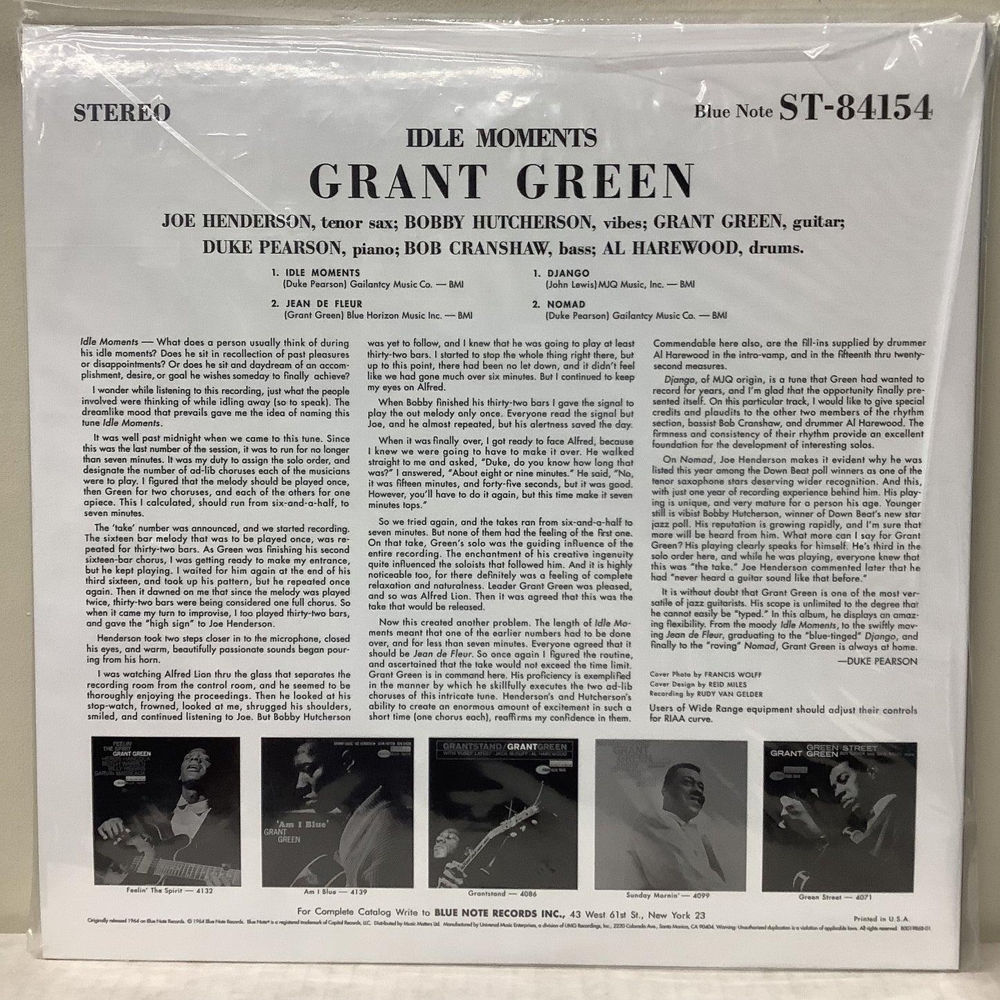 Grant Green - Idle Moments - Music Matters LP