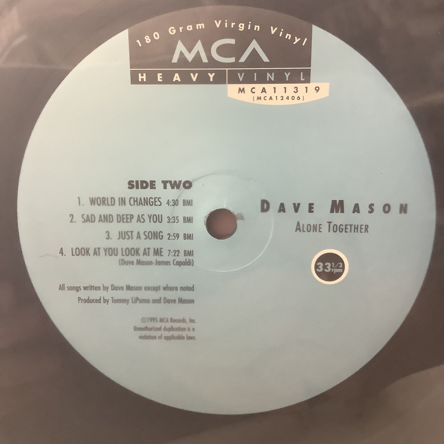 Dave Mason - Alone Together - MCA Heavy Vinyl LP