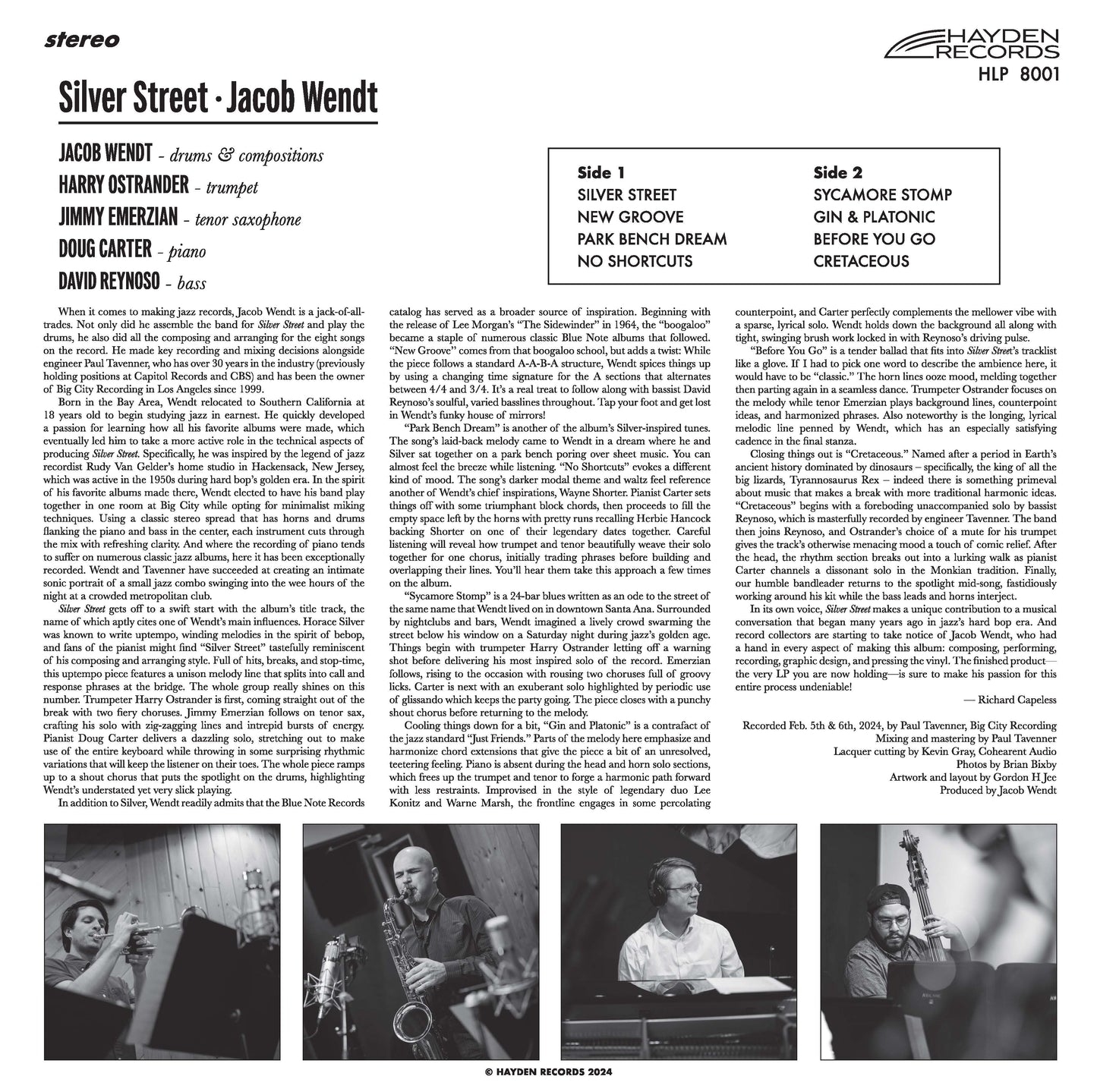 (Pre Order) Jacob Wendt - Silver Street - LP *